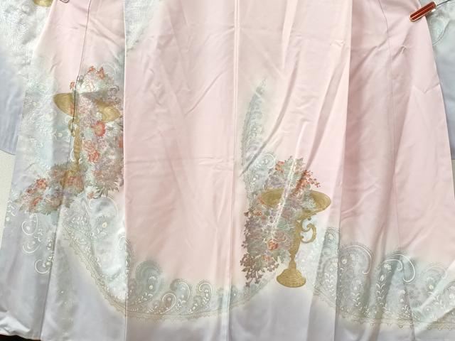 平和屋着物●豪華振袖　陶器更紗花唐草文　暈し染め　金銀彩　正絹　逸品　CABE2135yc