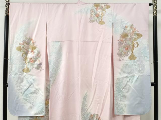 平和屋着物●豪華振袖　陶器更紗花唐草文　暈し染め　金銀彩　正絹　逸品　CABE2135yc