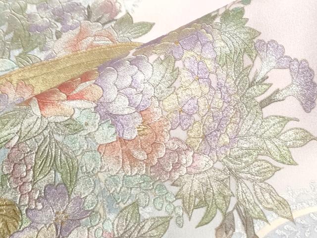 平和屋着物●豪華振袖　陶器更紗花唐草文　暈し染め　金銀彩　正絹　逸品　CABE2135yc