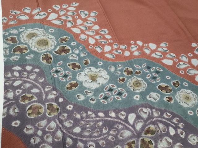 平和屋着物●訪問着　辻が花　絞り　正絹　逸品　CABE2149yc