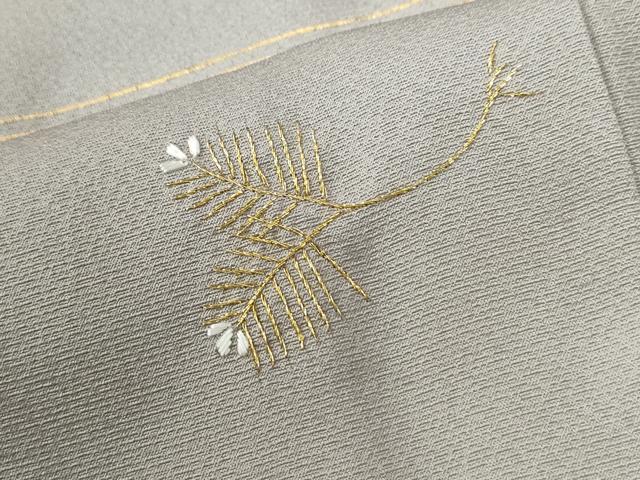 平和屋着物●訪問着　刺繍　霞飛鶴文　暈し染め　金彩　正絹　逸品　CABE2151yc