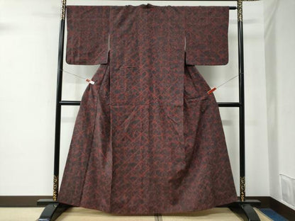 平和屋着物●上質な紬　杢目絞り　正絹　逸品　CABE2154yc