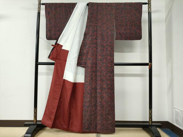平和屋着物●上質な紬　杢目絞り　正絹　逸品　CABE2154yc