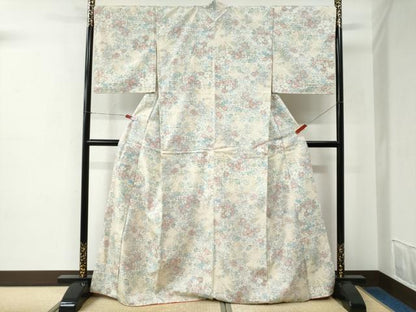 平和屋着物●小千谷紬　枝花文　正絹　逸品　CABE2156yc