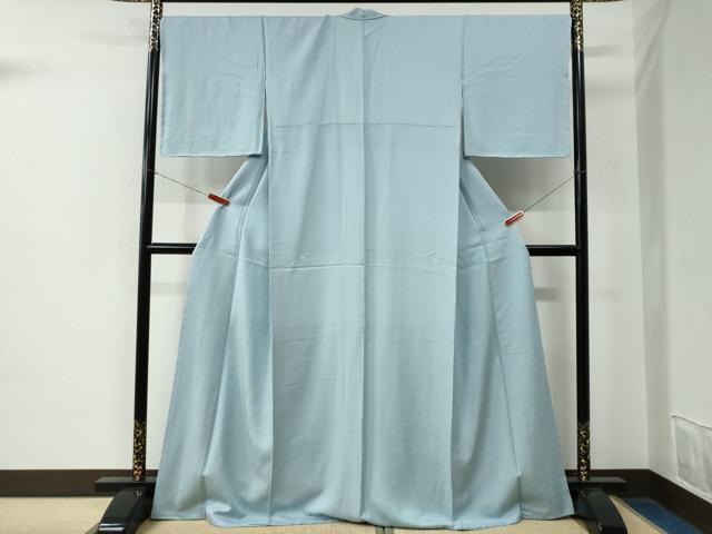 平和屋着物●上質な色無地　水色　ロング丈　正絹　逸品　未使用　CABE2165yc