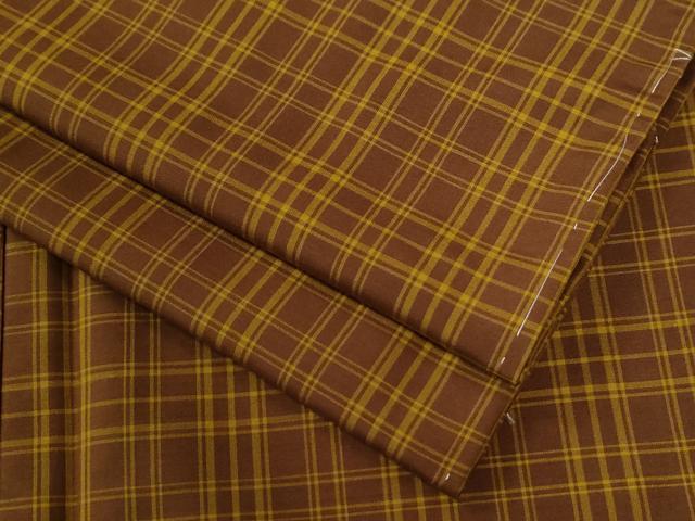 平和屋着物●黄八丈　格子　正絹　逸品　未使用　CABE2177yc