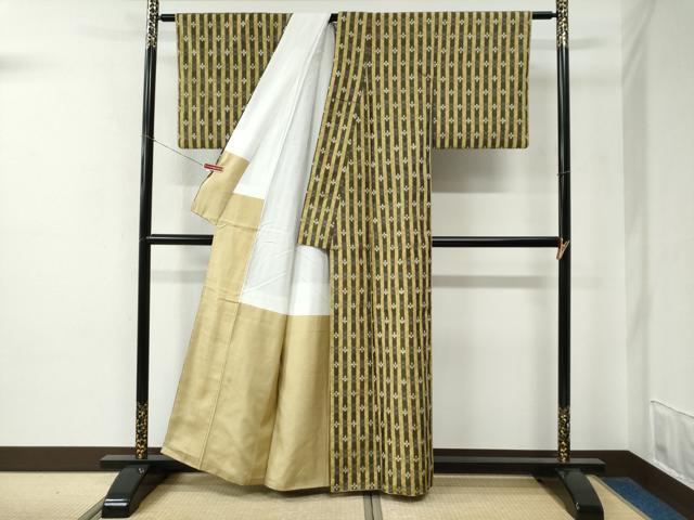 平和屋着物●上質な紬　吉祥間道　正絹　逸品　CABE2184yc