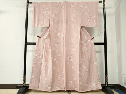 平和屋着物●上質な小紋　舞桜文　金彩　正絹　逸品　CABE2185yc