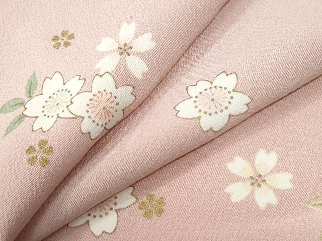平和屋着物●上質な小紋　舞桜文　金彩　正絹　逸品　CABE2185yc