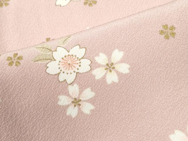 平和屋着物●上質な小紋　舞桜文　金彩　正絹　逸品　CABE2185yc