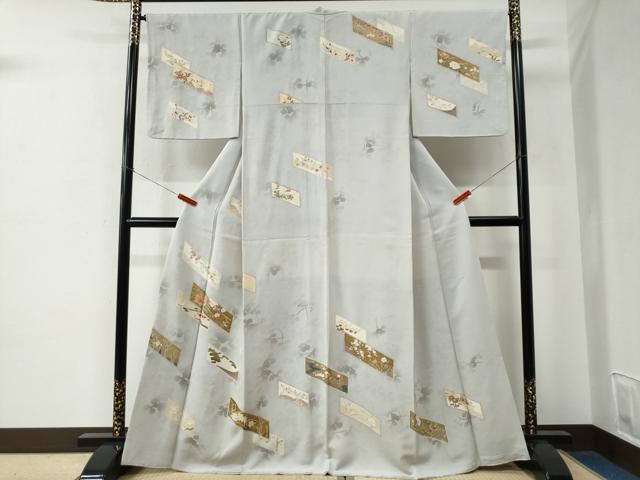 平和屋着物●訪問着　短冊草花文　金彩　正絹　逸品　CABE2193yc