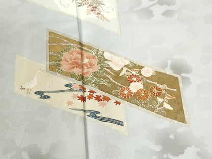 平和屋着物●訪問着　短冊草花文　金彩　正絹　逸品　CABE2193yc