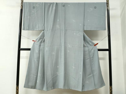 平和屋着物●男性　小紋　絞り　草花丸文　正絹　逸品　CABE2201yc