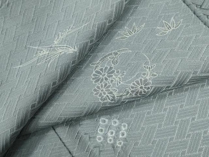 平和屋着物●男性　小紋　絞り　草花丸文　正絹　逸品　CABE2201yc