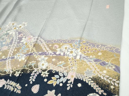 平和屋着物●訪問着　作家物　辻が花　絞り　暈し染め　銀通し地　正絹　逸品　未使用　CABE2207yc