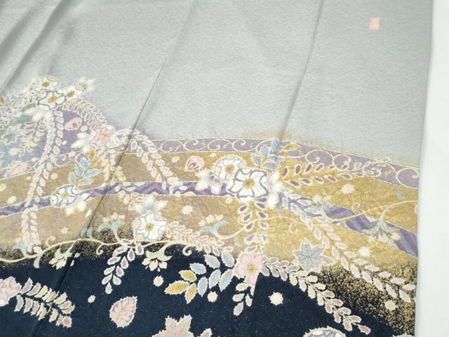 平和屋着物●訪問着　作家物　辻が花　絞り　暈し染め　銀通し地　正絹　逸品　未使用　CABE2207yc