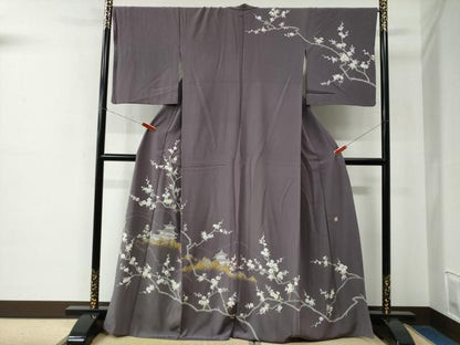 平和屋着物●訪問着　作家物　遠山風景枝花文　金彩　正絹　逸品　CABE2211yc
