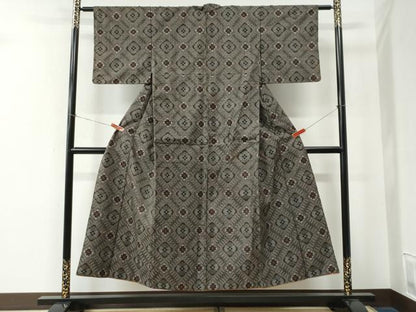 平和屋着物●本場大島紬　龍郷絣　正絹　逸品　CABE2212yc