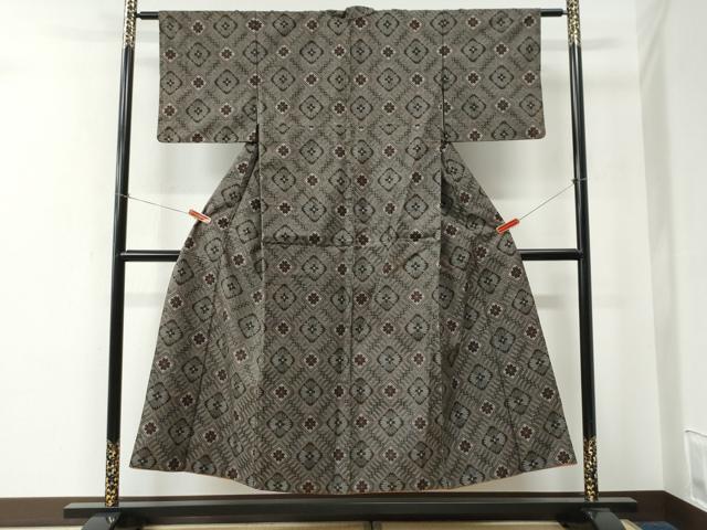 平和屋着物●本場大島紬　龍郷絣　正絹　逸品　CABE2212yc