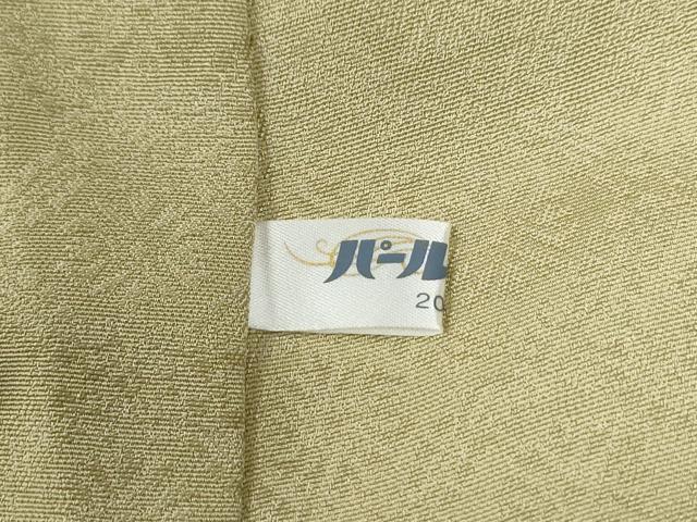 平和屋着物●上質な色無地　花唐草地紋　抹茶色　正絹　逸品　CABE2214yc