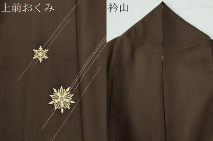 平和屋着物●訪問着　紬地　作家物　雪の結晶　正絹　逸品　CABE2215yc