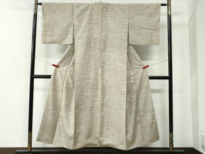 平和屋着物●石川県指定無形文化財　牛首紬　白山工房　手織り　霞文　三越扱い　正絹　逸品　CABE2216yc