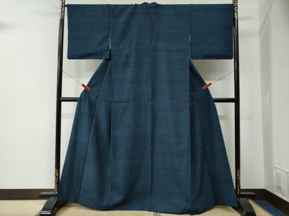 平和屋着物●本場結城紬　重要無形文化財　霞文　正絹　逸品　CABE2218yc