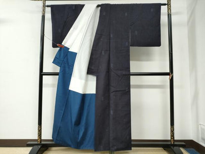 平和屋着物●本場結城紬　重要無形文化財　飛び亀甲柄　吉祥文　正絹　逸品　CABE2220yc