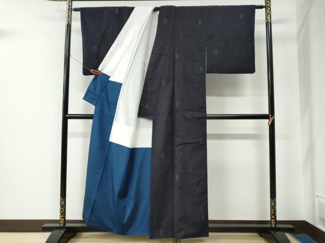 平和屋着物●本場結城紬　重要無形文化財　飛び亀甲柄　吉祥文　正絹　逸品　CABE2220yc