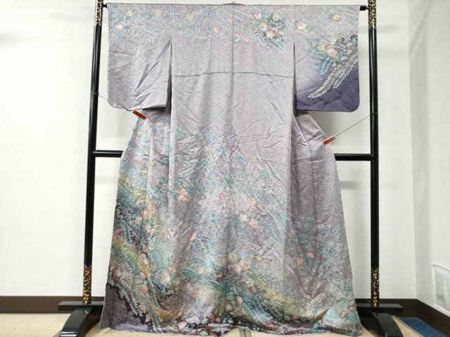 平和屋着物●訪問着　辻が花　絞り　暈し染め　正絹　逸品　CABE2221yc
