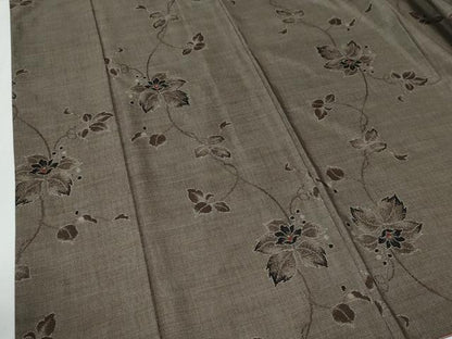 平和屋着物●本場大島紬　9マルキ　蔦の葉花文　正絹　逸品　CABE2222yc