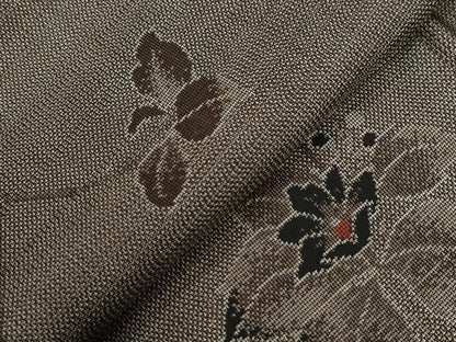 平和屋着物●本場大島紬　9マルキ　蔦の葉花文　正絹　逸品　CABE2222yc