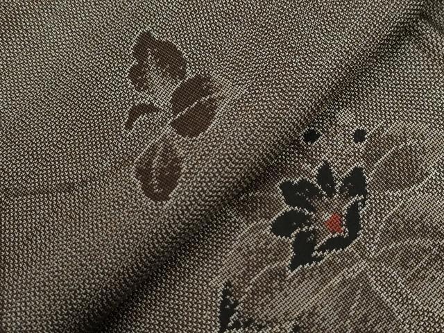 平和屋着物●本場大島紬　9マルキ　蔦の葉花文　正絹　逸品　CABE2222yc
