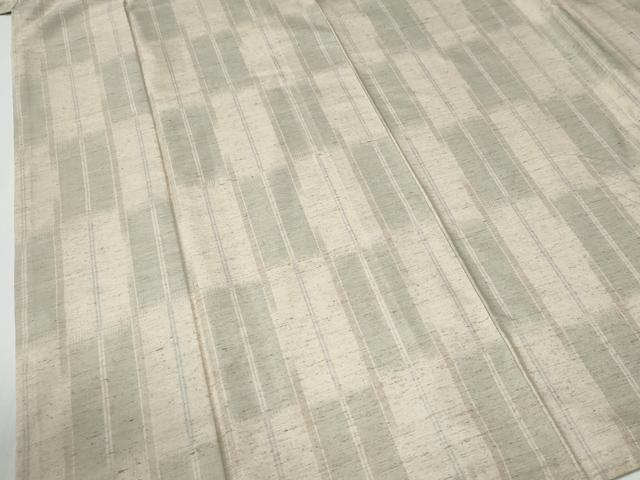 平和屋着物●ぜんまい紬　変わり市松文　間道　正絹　逸品　CABE2228yc