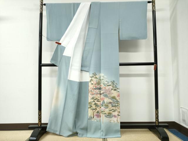 平和屋着物●豪華色留袖　作家物　松竹梅風景文　暈し染め　金糸　正絹　逸品　CABE2233yc