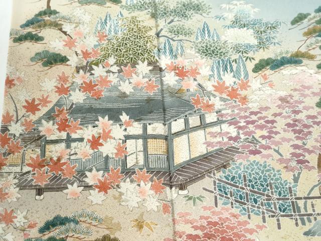 平和屋着物●豪華色留袖　作家物　松竹梅風景文　暈し染め　金糸　正絹　逸品　CABE2233yc