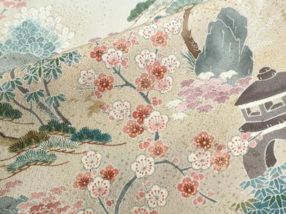 平和屋着物●豪華色留袖　作家物　松竹梅風景文　暈し染め　金糸　正絹　逸品　CABE2233yc