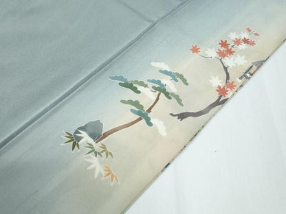 平和屋着物●豪華色留袖　作家物　松竹梅風景文　暈し染め　金糸　正絹　逸品　CABE2233yc