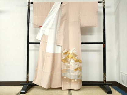 平和屋着物●創業460年・千總　色留袖　総刺繍　駒刺繍　浜松枝桜文　暈し染め　金彩　正絹　逸品　CABE2237yc