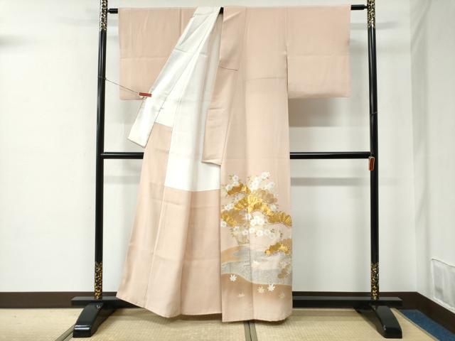 平和屋着物●創業460年・千總　色留袖　総刺繍　駒刺繍　浜松枝桜文　暈し染め　金彩　正絹　逸品　CABE2237yc