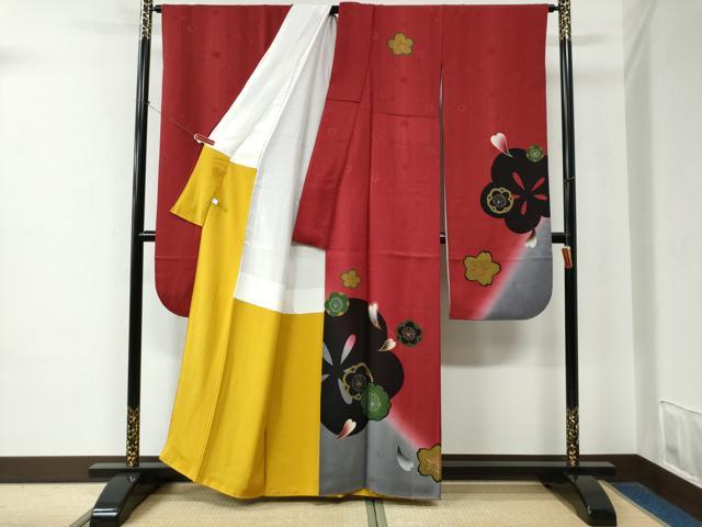 平和屋着物●豪華振袖　桜　梅　暈し染め　金彩　正絹　逸品　CABE2238yc