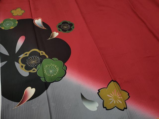平和屋着物●豪華振袖　桜　梅　暈し染め　金彩　正絹　逸品　CABE2238yc