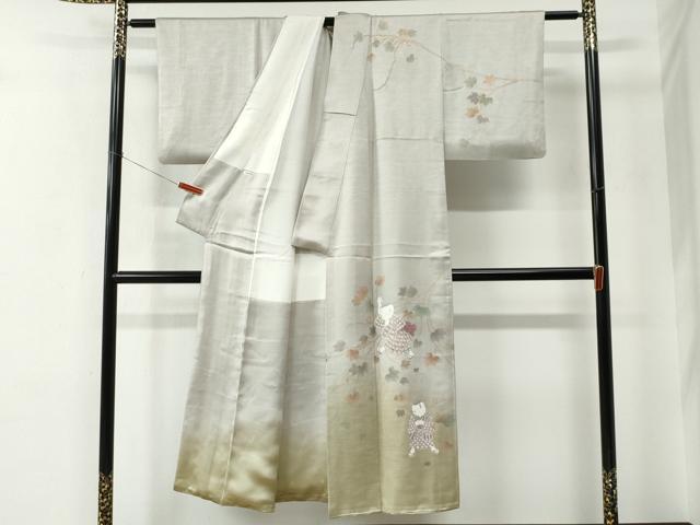 平和屋着物●友禅作家の巨匠　浅井青仁　訪問着　童子遊び　暈し染め　金彩　正絹　逸品　CABE2245yc