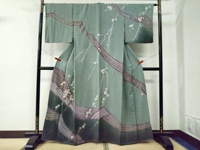 平和屋着物●十日町　名門　滝泰謹製　訪問着　枝花文　金彩　正絹　逸品　CABE2249yc