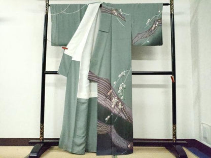 平和屋着物●十日町　名門　滝泰謹製　訪問着　枝花文　金彩　正絹　逸品　CABE2249yc