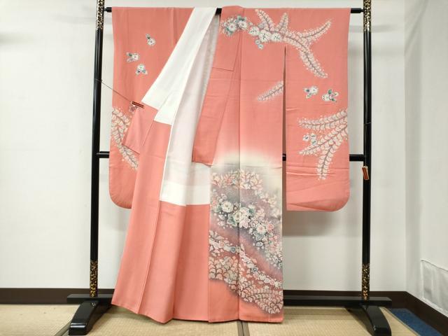 平和屋着物●越後十日町の一流染匠　桐屋・翠山工房　振袖　辻が花　絞り　暈し染め　正絹　逸品　CABE2250yc