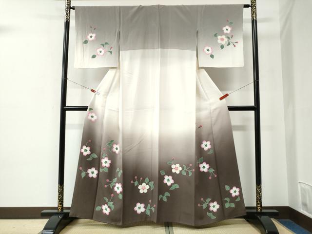 平和屋着物●世界的人形師　辻村寿三郎　ジュサブロー　訪問着　舞桜文　暈し染め　正絹　逸品　CABE2252yc