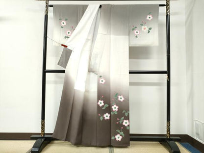 平和屋着物●世界的人形師　辻村寿三郎　ジュサブロー　訪問着　舞桜文　暈し染め　正絹　逸品　CABE2252yc