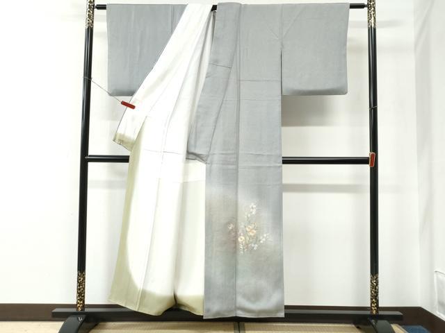 平和屋着物●京友禅の第一人者　松井青々　中国三大刺繍　相良刺繍　総刺繍　色留袖　草花文　暈し染め　正絹　逸品　CABE2256yc