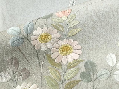 平和屋着物●京友禅の第一人者　松井青々　中国三大刺繍　相良刺繍　総刺繍　色留袖　草花文　暈し染め　正絹　逸品　CABE2256yc
